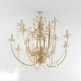 Chandelier Lamp Golden Arms 3d model