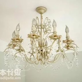 Classic Chandelier Lamp Gold Material 3d model
