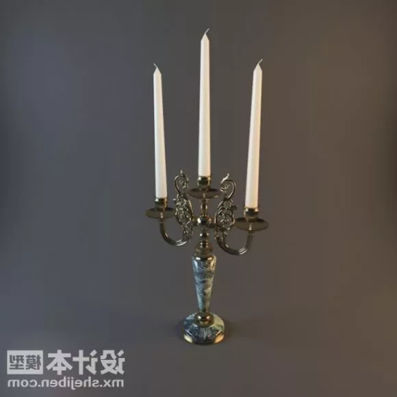 Wrought Iron Candles Lamp 3d model Wrought Iron Candles Lamp 3d model