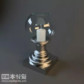 Vintage Candles Lamp With Glass Cover 3d model
