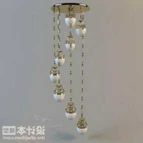 Ceiling Lamp Carving Style 3d model