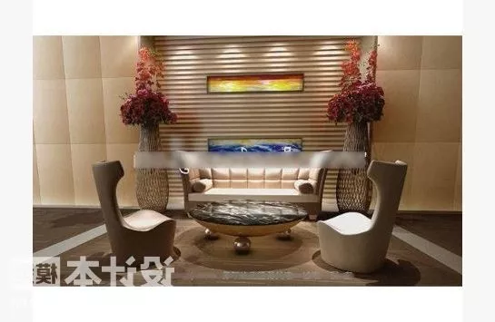 Living Room Sofa With High Back Chair 3d model Living Room Sofa With High Back Chair 3d model