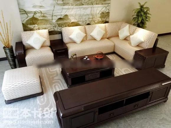 Vintage Living Room With Sofa Table Set 3d model Vintage Living Room With Sofa Table Set 3d model
