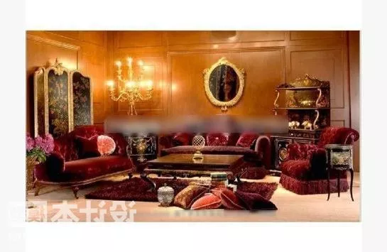 European Red Velvet Sofa Set 3d model European Red Velvet Sofa Set 3d model