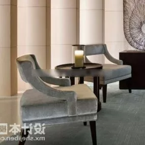 Elegant Chair With Console Table Set 3d model