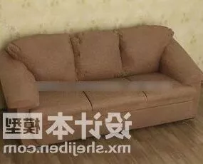 Brown Leather Upholstery Sofa 3d model