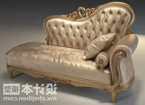European Golden Lounge Sofa 3d model European Golden Lounge Sofa 3d model