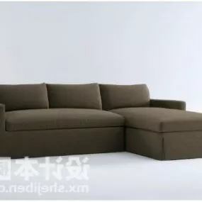 Modern Sectional Sofa Dark Brown Color 3d model