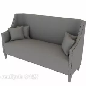 Sofa High Back Grey Color 3d model