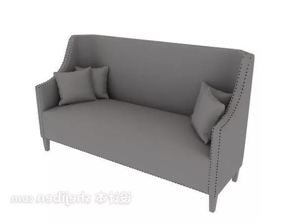 Sofa High Back Grey Color 3d model Sofa High Back Grey Color 3d model