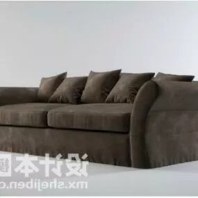 Grey Velvet Sofa 3d model