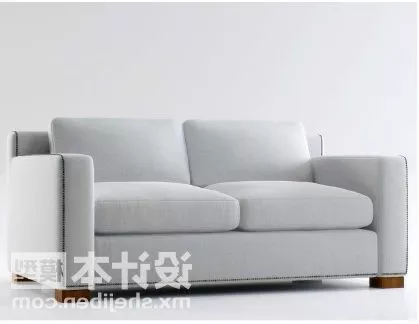 Two Seaters White Sofa Modern Style 3d model Two Seaters White Sofa Modern Style 3d model