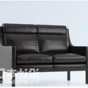 Modern Leather Sofa High Back 3d model