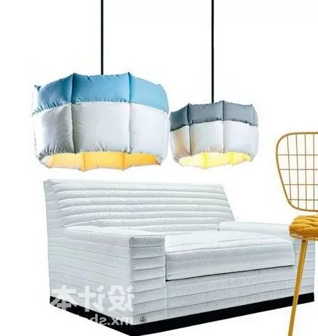 White Strip Pattern Sofa 3d model White Strip Pattern Sofa 3d model