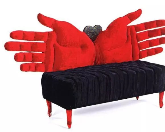 Modernism Sofa With Sculpture Hand 3d model Modernism Sofa With Sculpture Hand 3d model