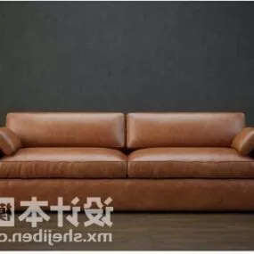 Two Seats Sofa Leather 3d model