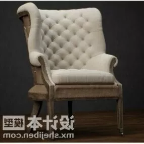 European High Back Armchair 3d model