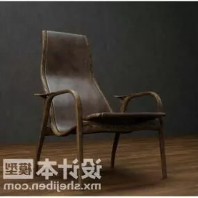 Old Style Leather Armchair 3d model