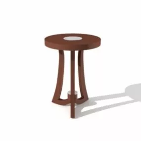 Round Top Coffee Table Wooden 3d model