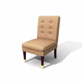 Lounge Chair Brown Fabric 3d model