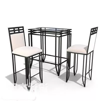 Garden Iron Coffee Table And Chair 3d model Garden Iron Coffee Table And Chair 3d model