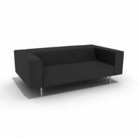 Minimalist Black Fabric Sofa V1 3d model