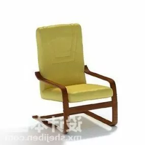 Wood Frame Armchair 3d model