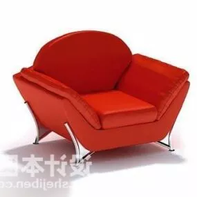 Red Leather Armchair 3d model
