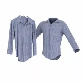 Women Blue Shirt 3d model