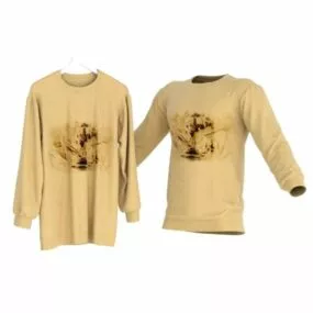 Yellow T Shirt Long Sleeve 3d model