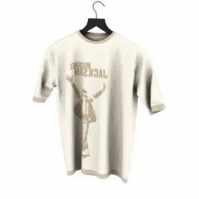 Old Beige T Shirt 3d model