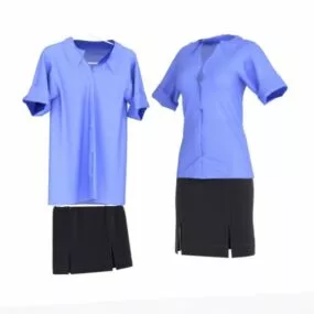 Women Dress Uniform 3d model