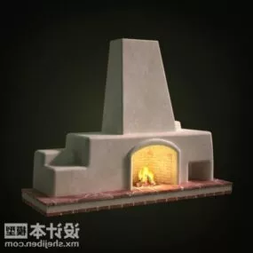 Fireplace With Chimney 3d model