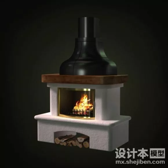 Greek Carved Fireplace 3d model