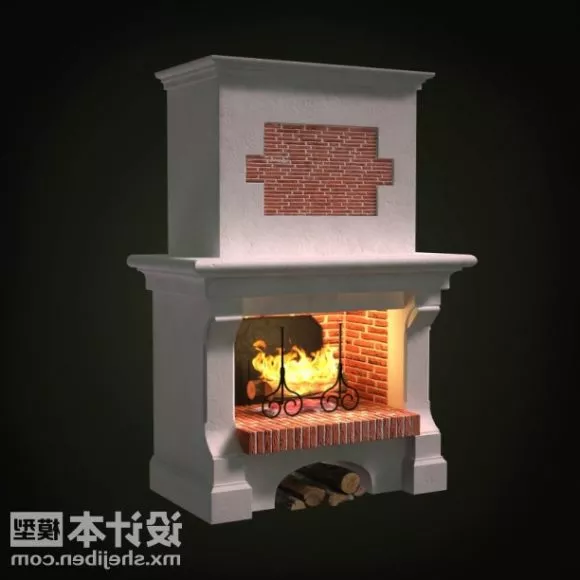 Stone Marble Fireplace French 3d model