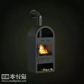 Home Indoor Iron Fireplace 3d model