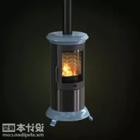 Iron Cylinder Fireplace 3d model