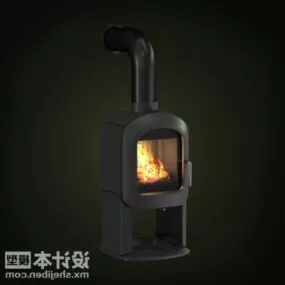 Iron Fireplace Industrial Style 3d model