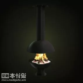 Half Sphere Fireplace Modern Style 3d model