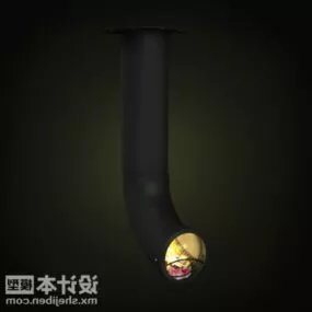 Curved Cylinder Fireplace 3d model