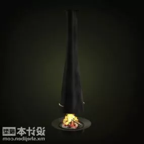 Cylinder Fireplace Modernism Shaped 3d model