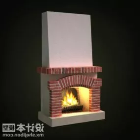 American Fireplace Brick Material 3d model
