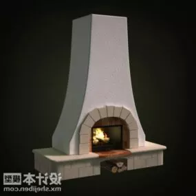 Antique American Fireplace 3d model