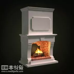 Antique Wall Fireplace 3d model