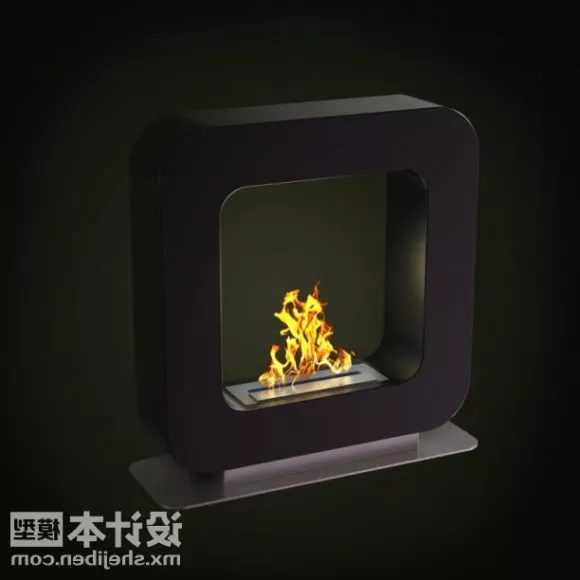 Modern Black Fireplace 3d model Modern Black Fireplace 3d model