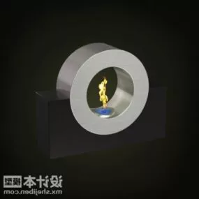 Round Shaped Fireplace 3d model