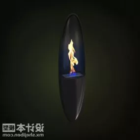 Wall Fireplace Minimalist Style 3d model