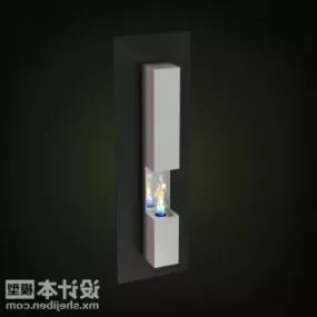 Minimalist White Fireplace 3d model