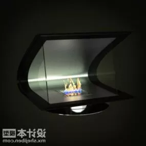 Fireplace Modernism Curved Shaped 3d model
