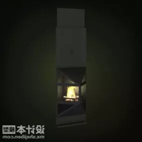 Modern Tower Fireplace 3d model